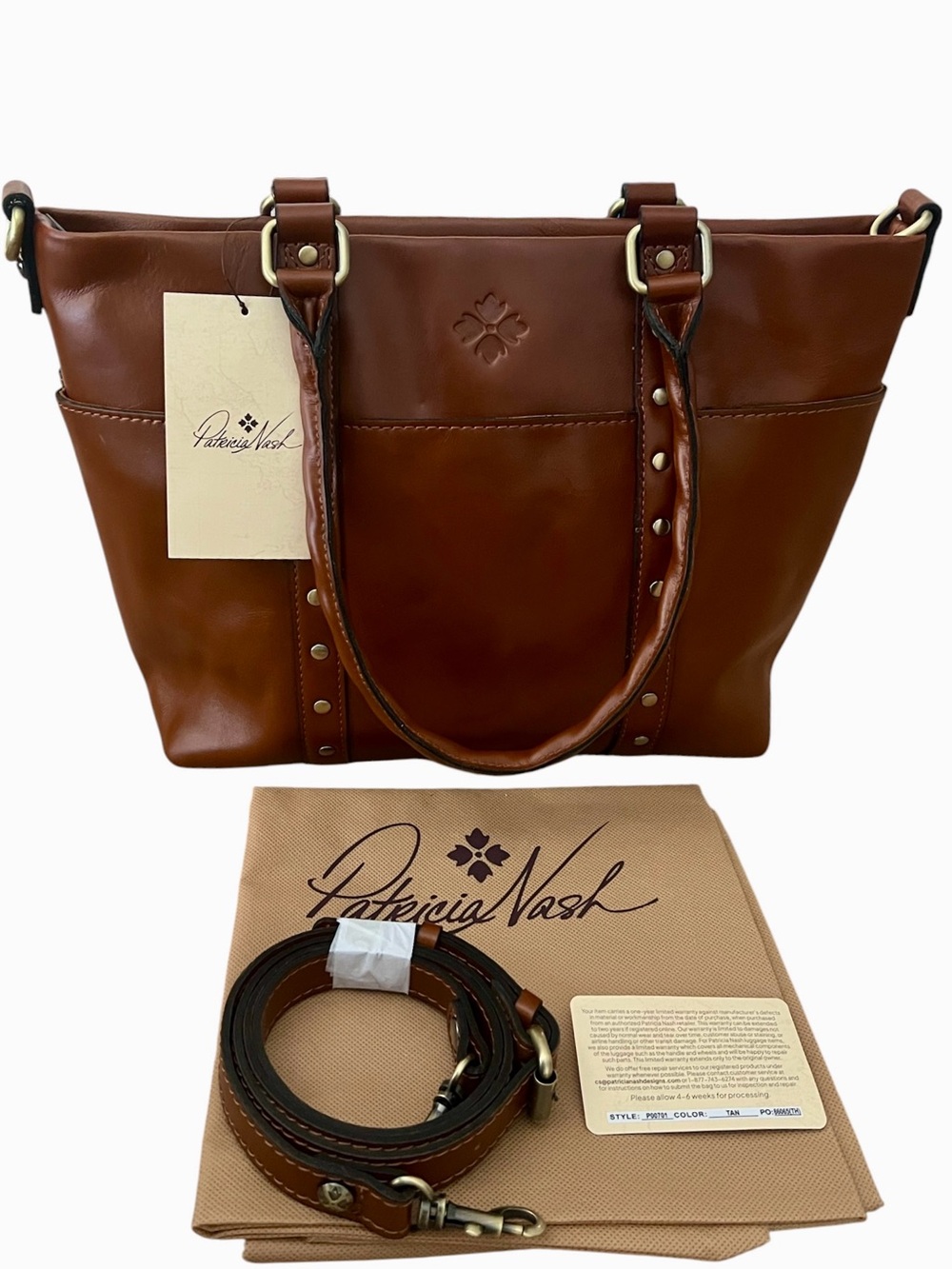 NWT Patricia Nash Carducci Tote w/ Removable Strap, Dustbag, Card